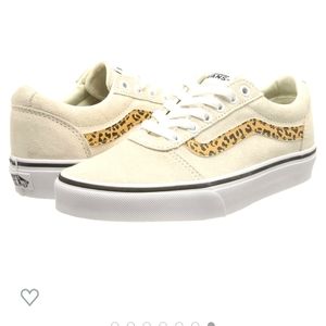 NEW Vans Ward Cheetah Stripe Marshmallow White Suede Sneaker - Multi Sizes